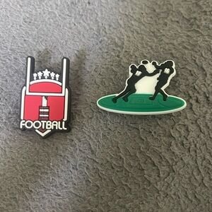 Football Croc shoe charms new set of 2